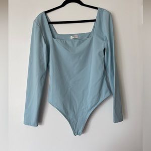 NWOT Aritzia Squareneck Longsleeve Contour Bodysuit Baby Blue